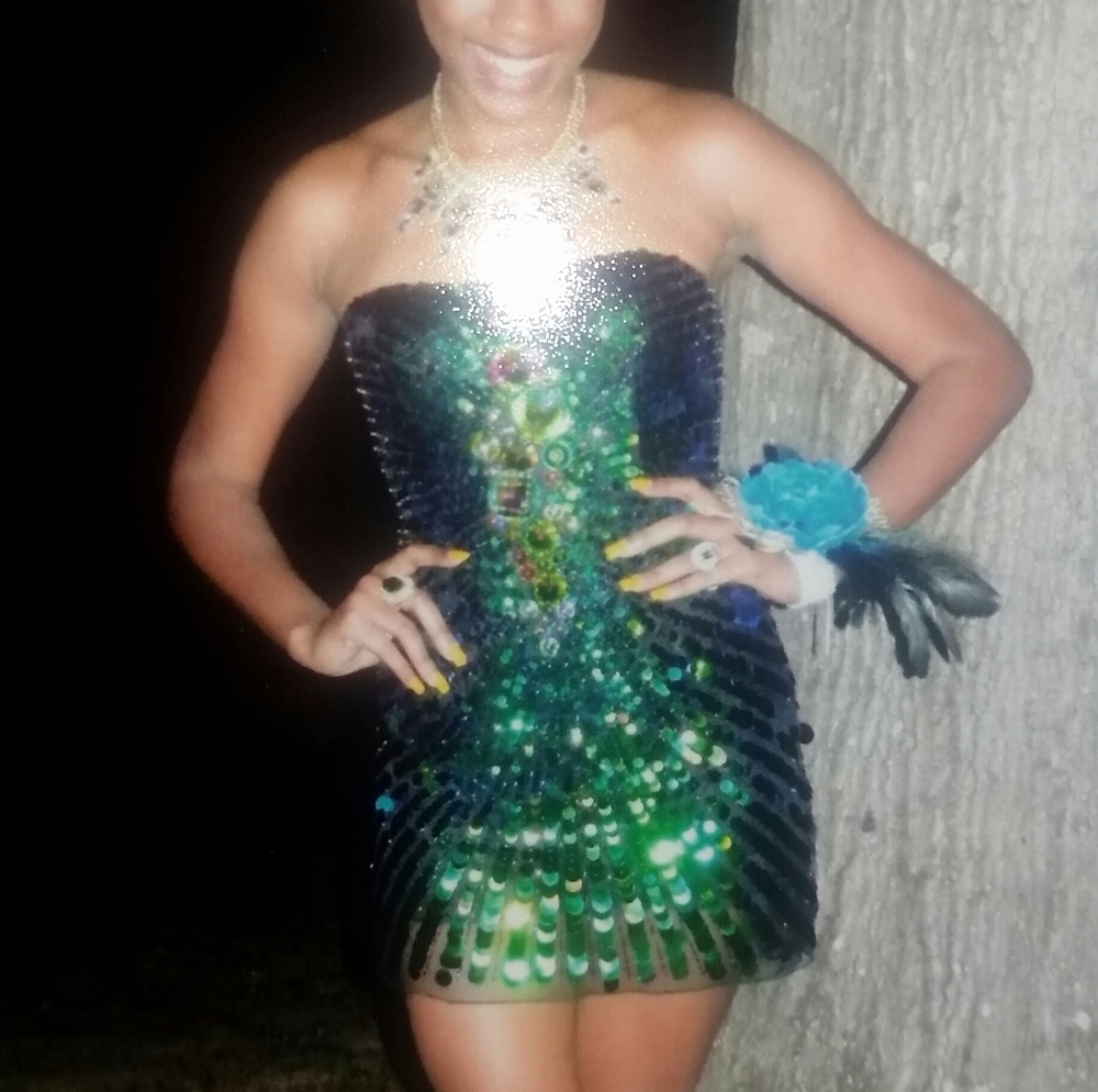 GREEN HOMECOMING DRESS